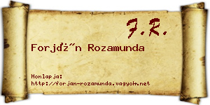 Forján Rozamunda névjegykártya